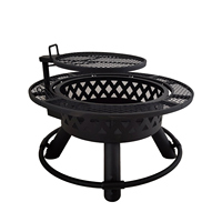 Fournitures de jardin multifonctions pour l'extérieur, patio, camping, barbecue, panier de cuisson, foyer avec grille de barbecue