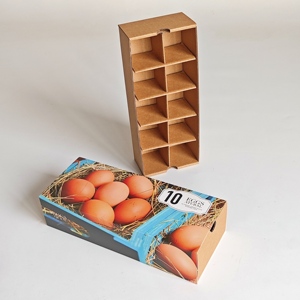Gran oferta, caja de regalo de cajón ecológica personalizada para 10 huevos de corral, caja de embalaje de cartón corrugado Kraft delicado con impresión en Color - Product Image 1
