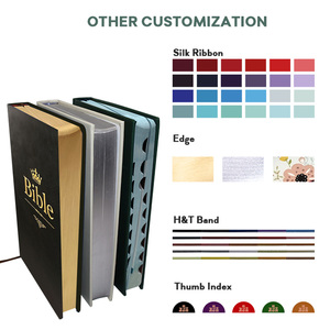 Impression de livres bibliques reliés en couleur, fabricant de livres, conception personnalisée, <span class=keywords><strong>livre</strong></span> biblique relié en cuir PU noir - Product Image 4