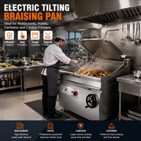 Poêle à braiser électrique inclinable avec corps en acier inoxydable, équipement de cuisine commerciale pour services de restauration