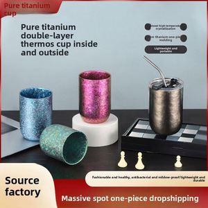 Nouvelle tasse thermos en titane pur de luxe, ultra-légère, design minimaliste compact, tasse à café/bière portable pour le bureau, utilisation en voiture/en extérieur - Product Image 5