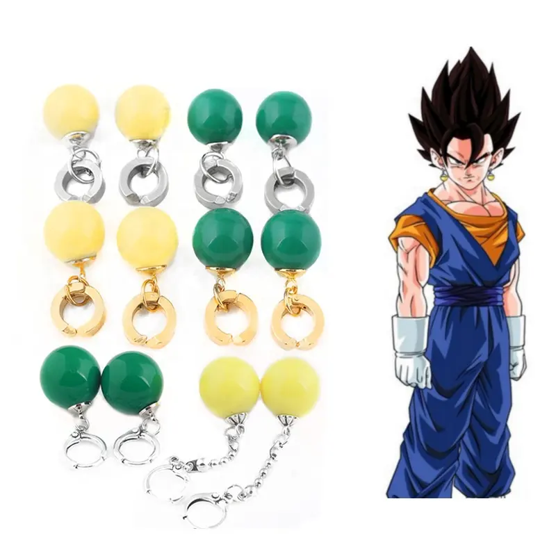 Anime Dragon Balls Earrings Black Son Goku Zamasu Z Fusion Ear Clips for Women Men Jewelry
