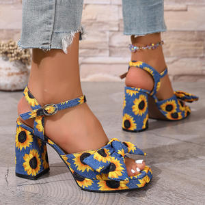 Sandalias de tacón alto con correa, estilo versátil, punta abierta y tacón delgado para mujer - Product Image 4