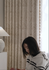 Rideau Moderne Velouté Crème Design Teint en Fil <span class=keywords><strong>Epais</strong></span> Beige <span class=keywords><strong>Double</strong></span> Couche <span class=keywords><strong>Rideaux</strong></span> <span class=keywords><strong>pour</strong></span> Chambre Salon - Product Image 2