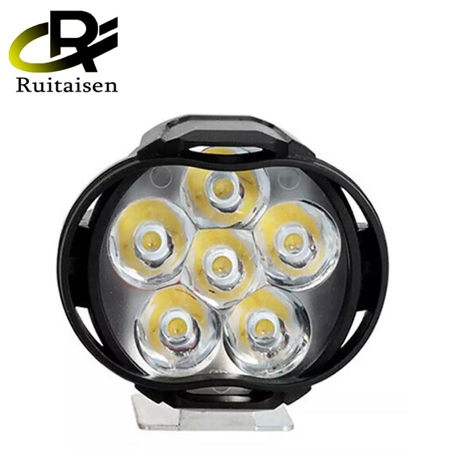 12V 6 LED White Headlight Motorbike Auxiliary Fog Lamp Scooter Accessories 6000k Color Temperature LED Spotlight for Motorcycles