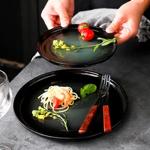 EKA Chaoda 10 Zoll grüne Porzellan teller Günstige Küche Keramik Essteller Hotel Porzellan teller Restaurant