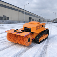 Souffleuse à neige télécommandée sans fil 3 en 1, machine de déneigement sur chenilles pour parking