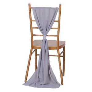 Nappe de chaise en mousseline blanc ivoire de luxe pour mariage, drapé de chaise en mousseline pour banquet - Product Image 2