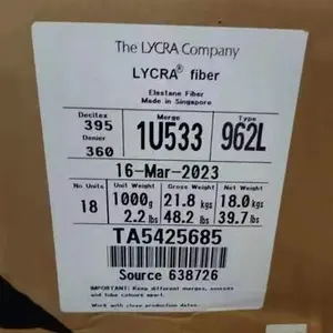 Entrega rápida caja original transparente fibra de lycra de elastano desnudo 360D grado AA hilo de Spandex desnudo brillante