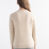 Pull en cachemire à col rond pour femme, tricoté à double losange, manches longues, décontracté, pour le bureau, automne-hiver, OEM ODM