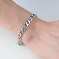 Nouveau design en laiton avec bijoux plaqué argent bracelet mode homme chaîne cubaine bracelet bijoux