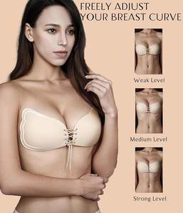 Reggiseno <span class=keywords><strong>push</strong></span>-<span class=keywords><strong>up</strong></span> da donna personalizzato in fabbrica, sexy, biadesivo, a coppa 3/4, con motivo a tinta unita, senza schienale, con spalline e ferretto, lavorato a maglia - Product Image 3