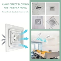 Grille de ventilation et diffuseur carrés en aluminium pour plafond, pour la maison, le bureau, la salle de bain, la cuisine, les toilettes, couleur blanche