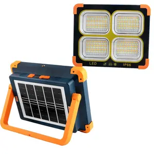 LED Solar Work Light Battery Rechargeable IP66 Waterproof Portable Solar Power Outdoor Working Lamp For Emergency Repair Camping