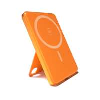 Support magnétique ultra-fin en alliage d'aluminium avec batterie externe sans fil 20W à charge rapide, portable et mince pour voyage, 5000mAh, avec écran TFT