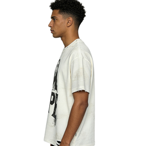 T-shirt vintage délavé pour homme, coupe ample, 150GSM 300GSM, impression DTG, style rétro vieilli - Product Image 3