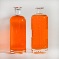 Échantillon gratuit 100ml 375ml 500ml 750ml Bouteille en verre design fantaisie Gin Whisky Vodka Spiritueux avec liège