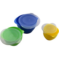 Bol mélangeur en plastique avec couvercle, compatible micro-ondes, design moderne et minimaliste, Chine HM2171