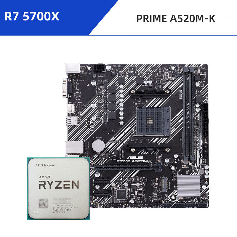 AMD Ryzen 7 5700X + เมนบอร์ด ASUS PRIME A520M-K D4