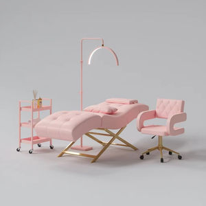 Top Selling Beauty Salon Furniture Full Black Lash Bed Sets Modern Beauty Shop Salon Eyebrow Bed With Trolley and <b>Stool</b> - Product Image 5