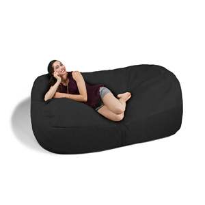 DB Jaxx 7 Foot Modern Design Black <b>Bean</b> <b>Bag</b> <b>Chair</b> Giant Sofa for Living Room Foam Filled Furniture Set - Product Image 5