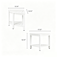 Table d'appoint compacte en plastique imitation bois, mobilier d'extérieur en plastique imitation bois, table d'appoint imperméable pour balcon, cour et terrasse
