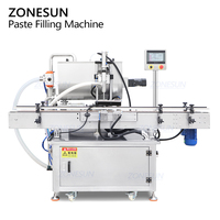 Machine de remplissage automatique de bouteilles ZONESUN ZS-YT1T-1PXM avec pompe à rotor servo pour pâtes à haute viscosité (confiture, beurre de cacahuète, pâte de tomate) et mélangeur