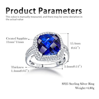 Bague en argent sterling 925 sur mesure en gros, pierre principale surdimensionnée, zircon 5A super brillant, design unique à double rangée factice