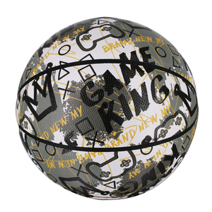 Profesional de alta calidad con logotipo personalizado Deportes Baloncesto Street College Fancy Impresión digital Pelota de cuero - Product Image 3
