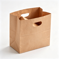 Sac en papier perforé portable, sac en papier kraft perforé, sac pour la livraison de pain, emballage jetable