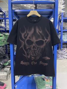 T-shirt <span class=keywords><strong>Travis</strong></span> <span class=keywords><strong>Scott</strong></span> Effetto Lavato, Maglietta Grafica Rock Gothic Retrò in Cotone a Maniche Corte per Uomo e Donna, Unisex Heavy Metal - Product Image 1