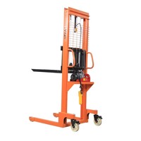 Plateforme élévatrice hydraulique électrique tout-terrain, niveleuse de palettes motorisée, déchargeuse de conteneurs, transpalette auto-chargeur
