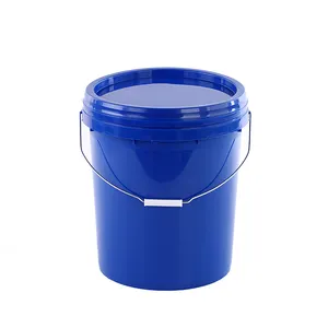 Cubo redondo de 18 litros, Cubo de plástico PP de grado alimenticio, Cubo de fertilizante de pintura, tambor químico con tapa y Asa