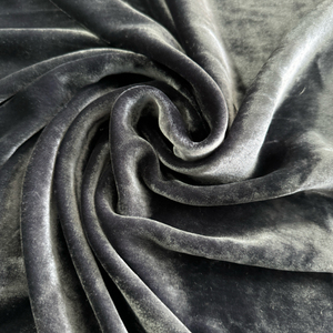 Dyed Colour Blue <strong>Gray</strong> Plain Silk Velvet Fabric - Product Image 2