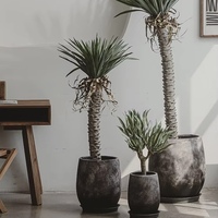 Pot de fleurs vintage moderne minimaliste en fibre de verre, grand calibre, pour jardin intérieur, plantes vertes domestiques, unique, fait main, à base d'eau