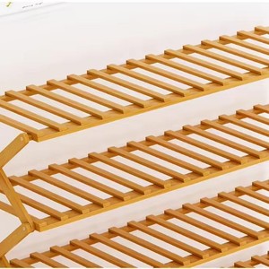 Modern Bamboo <b>Shoe</b> <b>Rack</b> 4 Layers Freestanding Natural Wood Design For Home Use - Product Image 2