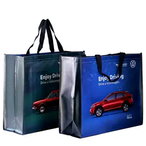 Wholesale eco custom logo design reusable promotional laminated tnt non woven tote bag high quality