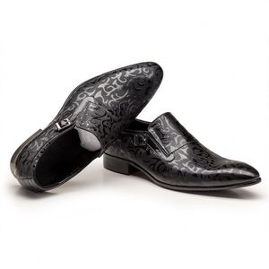 Chaussures de luxe originales pour hommes à bout pointu en cuir de vachette respirant, décontractées, à lacets, antidérapantes pour le printemps/été - Product Image 5