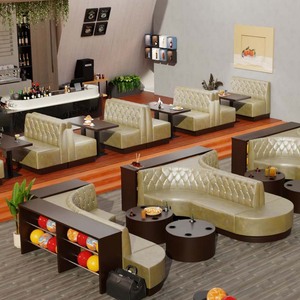 Conjunto de Muebles de Cuero para Restaurante y Parque de Atracciones Interior SP-KS495 - Product Image 3