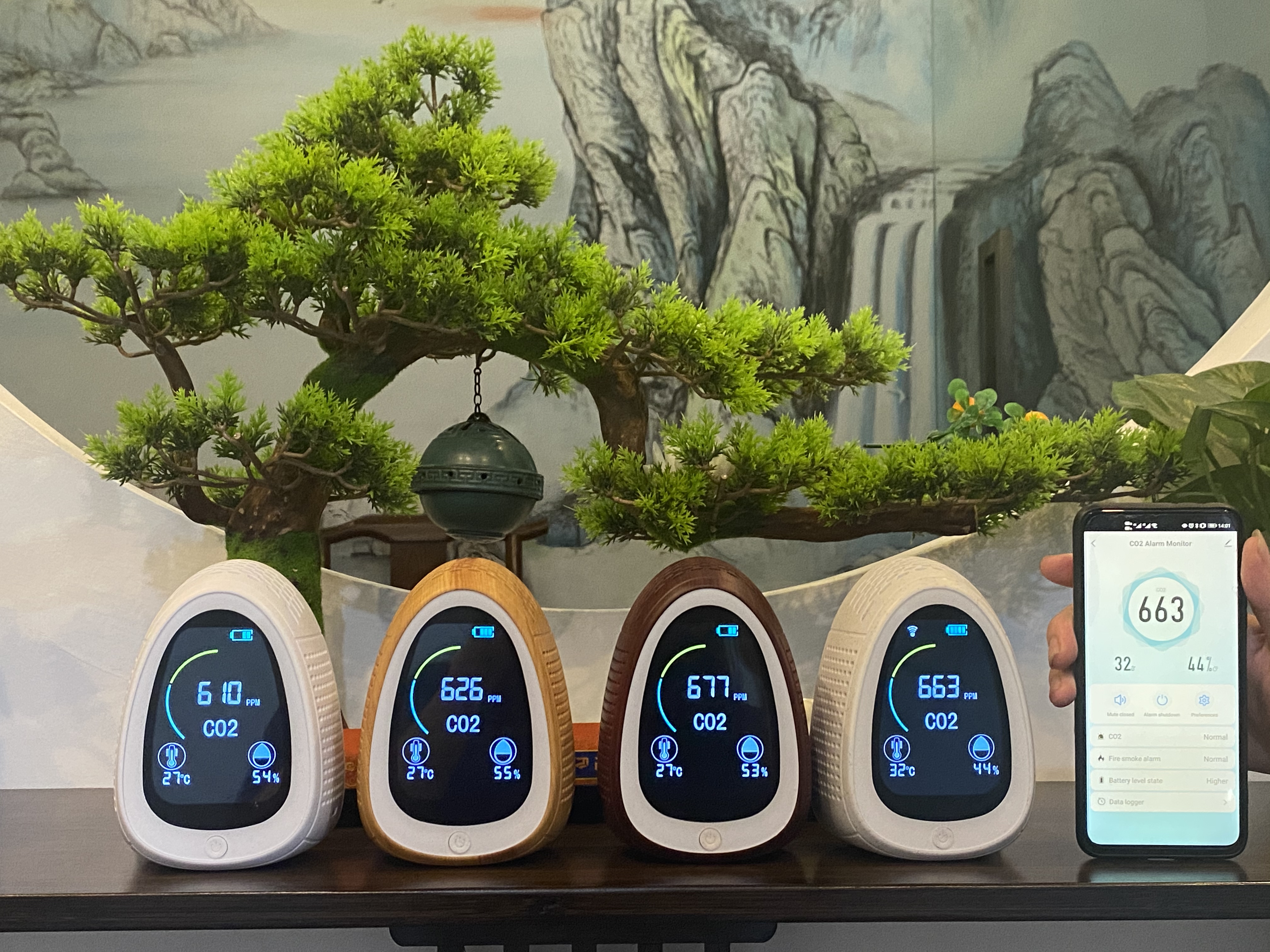 Smart tuya app Combo CO2 and fire smoke Infrared detector mini co2 tester monitor medidor de co2 Gas Analyzers pm2.5 sensor