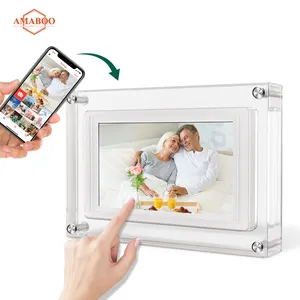 Cadre photo numérique WIFI à écran tactile avec technologie acrylique/NFT transparente