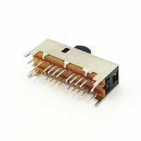 Interrupteur tactile coulissant 6 pôles à 3 niveaux d'intensité réglable Interrupteur miniature en plastique à 2 positions Interrupteur à glissière 6P3T Mini interrupteurs à glissière