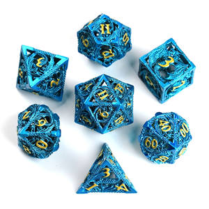 Vente en gros d'usine, jeu de dés en métal creux, emballage personnalisé, dés en métal polyédriques, dés D&D RPG pour jeux de table - Product Image 3