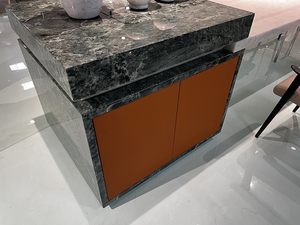 Modern tasarım kristal beyaz uzun boyutu için ada mermer taş mutfak masa beyaz kristal akik ada - Product Image 5