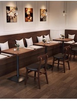Meubles de restaurant en bois massif, tables et chaises de restaurant, banquette, ensemble de restaurant, table basse et chaise, table à manger