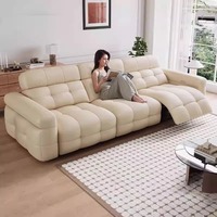 Canapé modulaire moderne en cuir de vachette véritable RISING avec appui-tête réglable pour salons