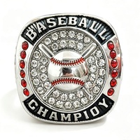Bague de championnat de la Ligue de baseball fantastique 2025-2026, incrustée de strass, pour fans de sport, bijou MVP pour équipes scolaires et jeunes