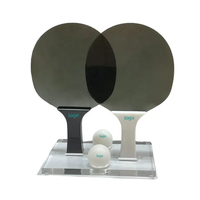 Raquette de tennis de table en acrylique personnalisée, raquette de ping-pong en lucite pour sports de plein air, ensemble avec 2 balles, raquette de tennis de table