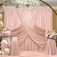 Décoration de toile de fond de mariage Miletree, décoration murale de scène de fête, rideaux en soie de lait rose 3*3m, livraison rapide