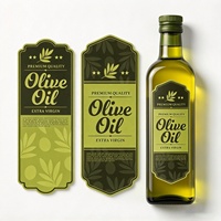 Étiquette personnalisée pour bouteille de condiment de cuisine, résistante à l'huile, rectangulaire, pour bouteille d'huile d'olive en verre, emballage de marque